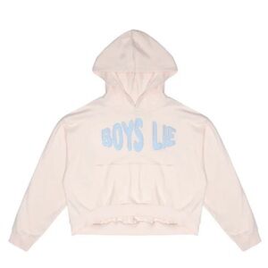 Boys Lie Hoodie - Cream and Blue